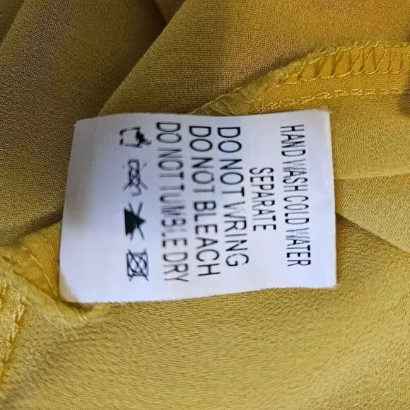 CQ sheer top, yellow oversized hi/low. S #888 - Picture 5 of 5